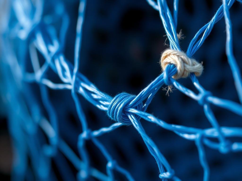 Monofilament gill-net mesh and knots