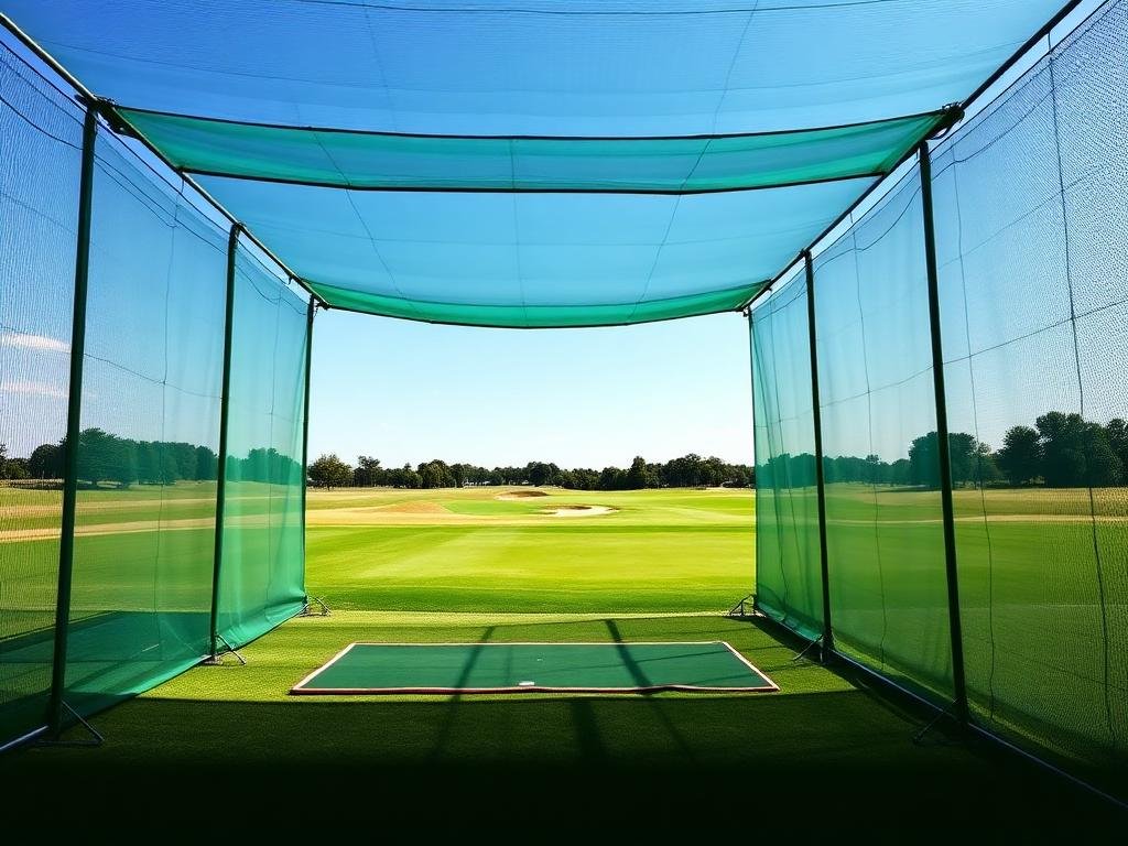 Golf driving-range barrier netting